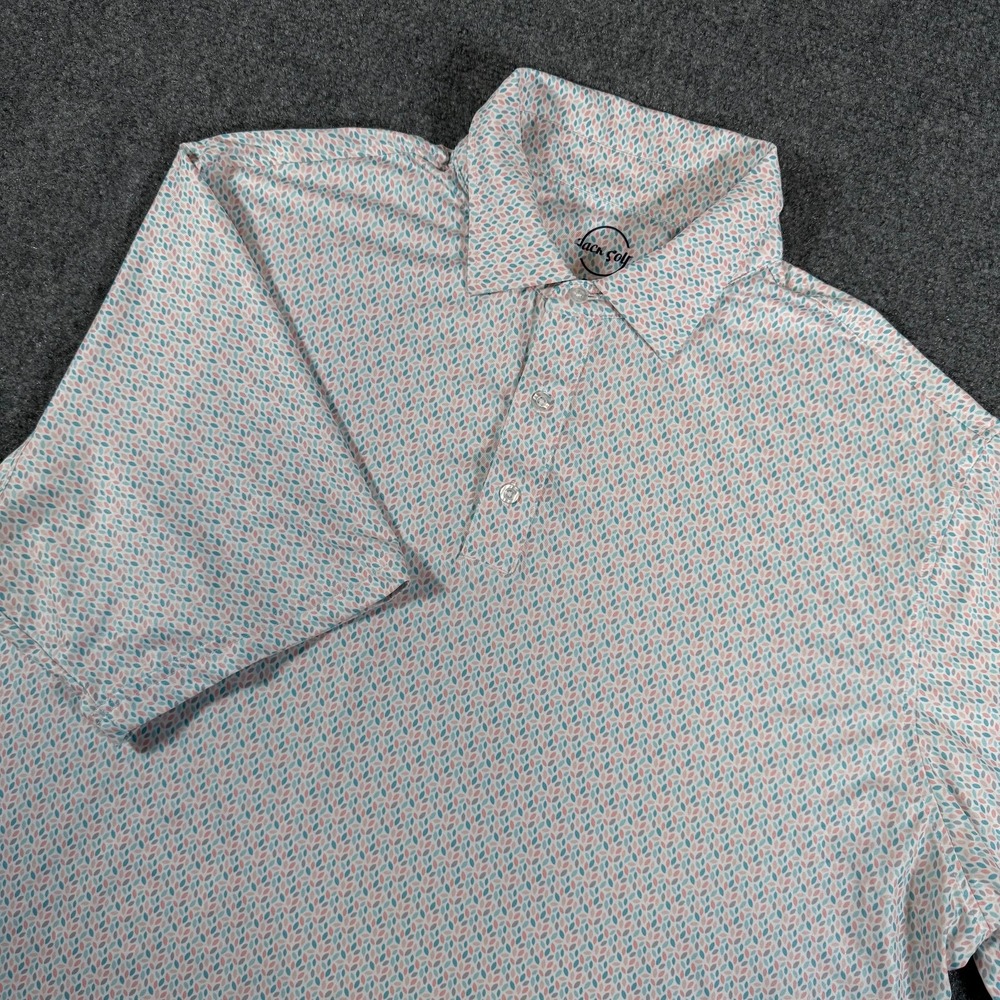 Jack Golf Polo Shirt Mens 3XL White Golf Performance Geometric Stretch‎